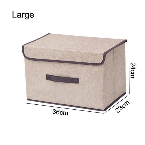 Fabric Foldable Storage Box With Lid - Shop Home Essentials